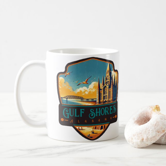 Caneca De Café Gulf Shores, Alabama | Antigo (Com Donut)