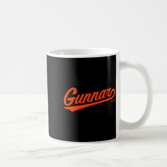 Caneca De Café Gunnar Henderson Baltimore Text Baltimore Baseball (Direita)