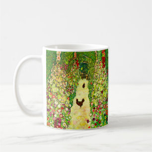Caneca De Café Gustav Klimt Garden com Galinhas