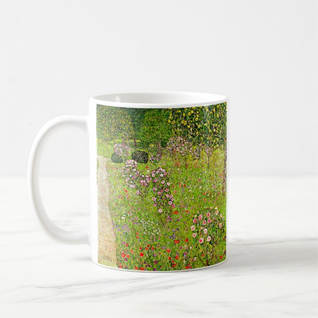 Caneca De Café Gustav Klimt Orchard com Rosas (Esquerda)