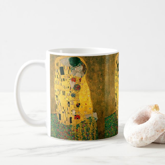 Caneca De Café Gustav Klimt , “ The Kiss ” (Com Donut)