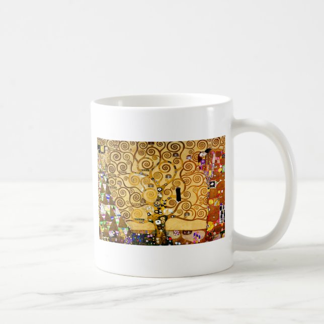 Caneca De Café Gustav Klimt Tree of Life: Art Nouveau Symbolista (Direita)