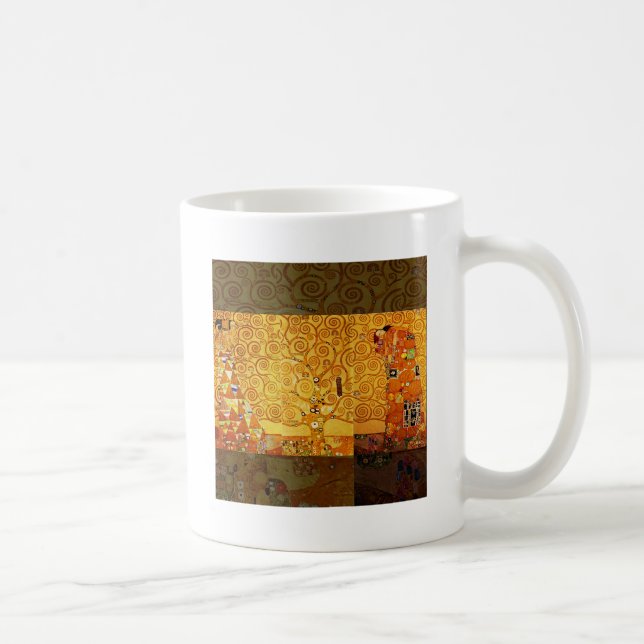 Caneca De Café Gustav Klimt Tree of Life: Art Nouveau Symbolista (Direita)