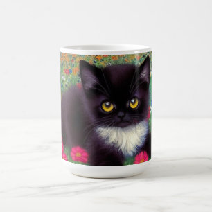 Caneca De Café Gustav Klimt Tuxedo Cat