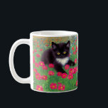 Caneca De Café Gustav Klimt Tuxedo Cat<br><div class="desc">Coffee Mug com um gato gustav Klimt tuxedo! Este adorável gatinho preto e branco se senta num campo de flores vermelhas,  azuis,  brancas e laranja. Um presente incrível para amantes de gatos e entusiastas de arte austríacos!</div>