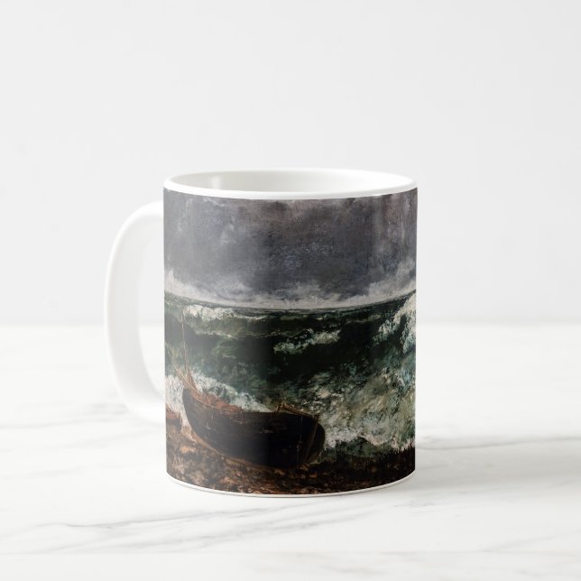 Caneca De Café Gustave Courbet - O Mar Tempestuoso / A Onda (Frente Esquerda)