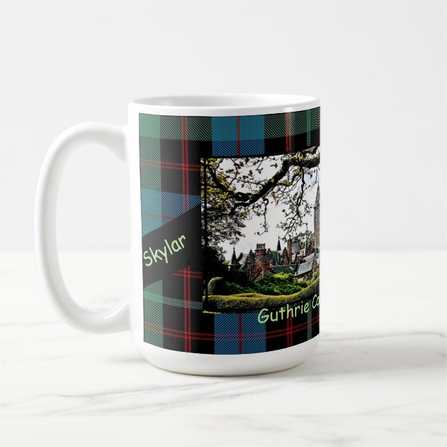 Caneca De Café Guthrie Clan Castle-Tartan Name Mug, da Escócia (Esquerda)