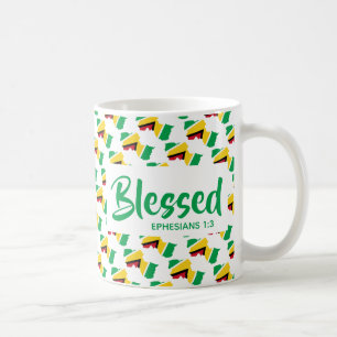 Caneca De Café GUYANA Abençoou Escritura Cristã de Ephesianos