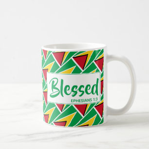 Caneca De Café GUYANA FLAG Abençoada Escritura Cristã Personaliza