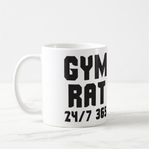 Caneca De Café Gym Rat - 24/7 365 - Construção de bases