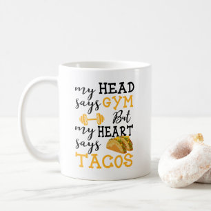 Caneca De Café Gym vs Tacos - Engraçado Novelty Workout