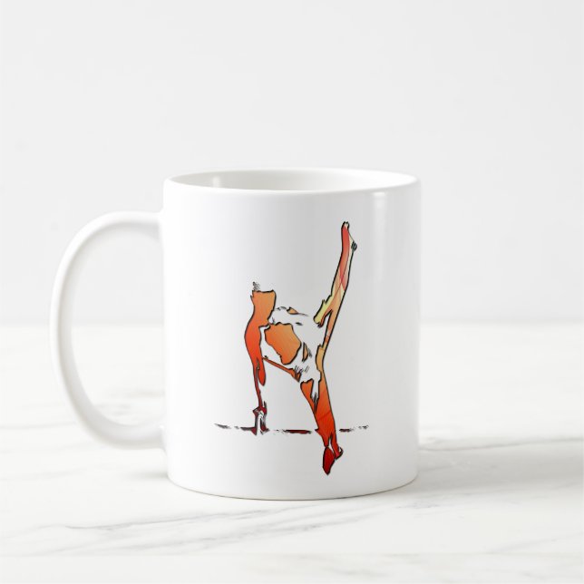 Caneca De Café Gymnaste Homem Cavalo de arções - Abstraído cor de (Esquerda)