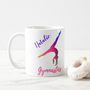 Caneca De Café Gymnastics Pink Pink Púrpura Personalizado