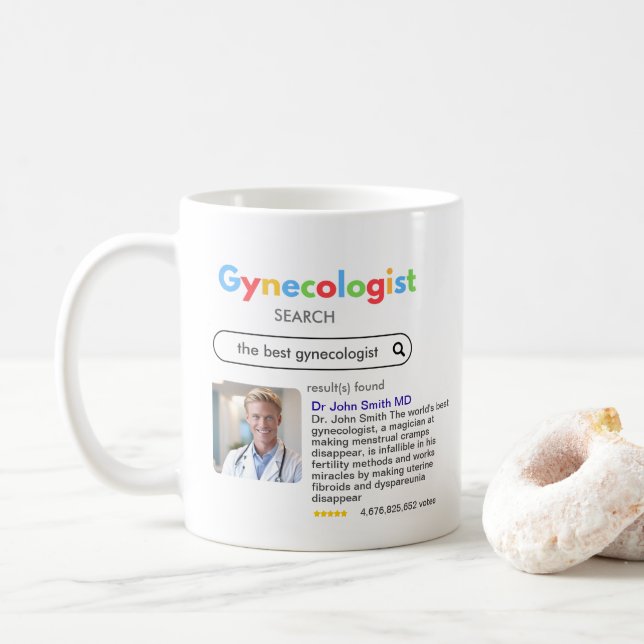 Caneca De Café GYNECOLOGIST obstetrician doctor antistress search (Com Donut)