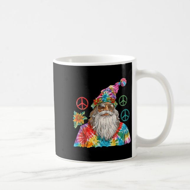 Caneca De Café Gypsy Santa Claus Hipe Tie Dye Groovy Christmas  (Direita)