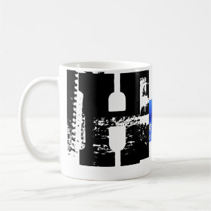 Caneca De Café H Monograma Tipografia Legal Grunge Mug