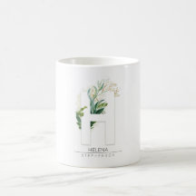 H Monograma Verde Dourado Deixa Nome Elegante