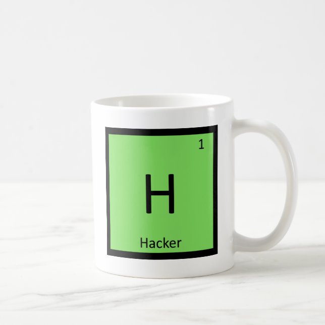 Caneca De Café H - Tabela Periódica de Química do Computador Hack (Direita)