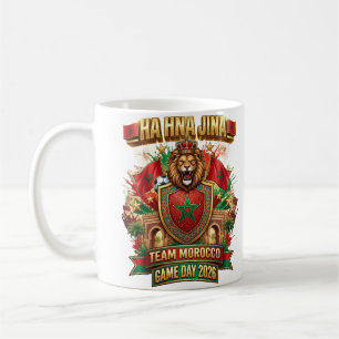 Caneca De Café 🇲🇦 HA HNA JINA Equipe Marrocos Dia de Jogo 2026