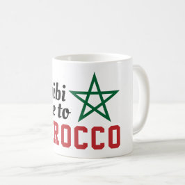 Caneca De Café Habibi Vem Para Marrocos Bandeira Estrela Verde