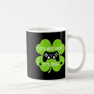 Caneca De Café Habilidade não sorte shamrock engraçado dia de st