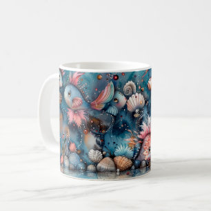 Caneca De Café Habitantes engraçados de peixes do mar de sabão