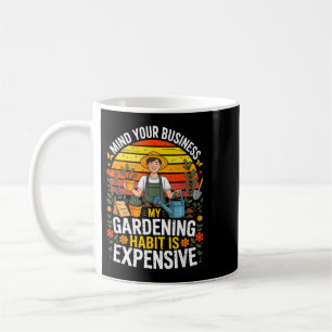 Caneca De Café Hábito de jardinagem da mente é humor caro