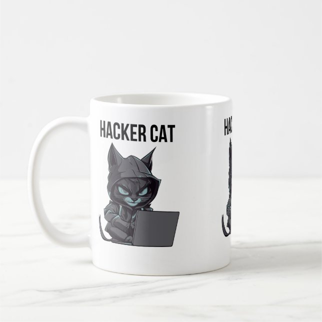 Caneca De Café Hacker cat (Esquerda)