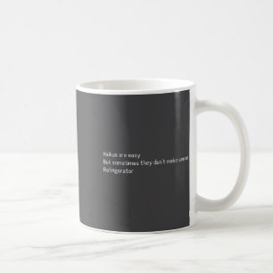 Caneca De Café Haikus São Fáceis Cotação Engraçada Geladeira