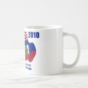 Caneca De Café Haitian & bandeiras de ondulação americanas para