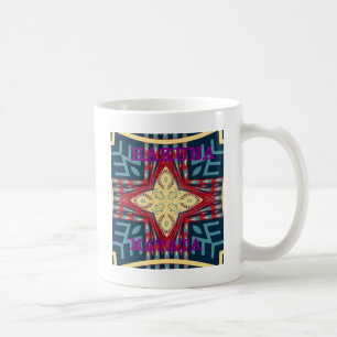 Caneca De Café Hakuna Matata Texto Esperança Arte Abstrata Impres