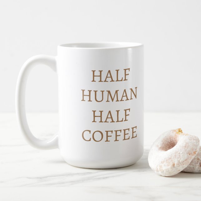 Caneca De Café Half Human Half Coffee Mug (Com Donut)
