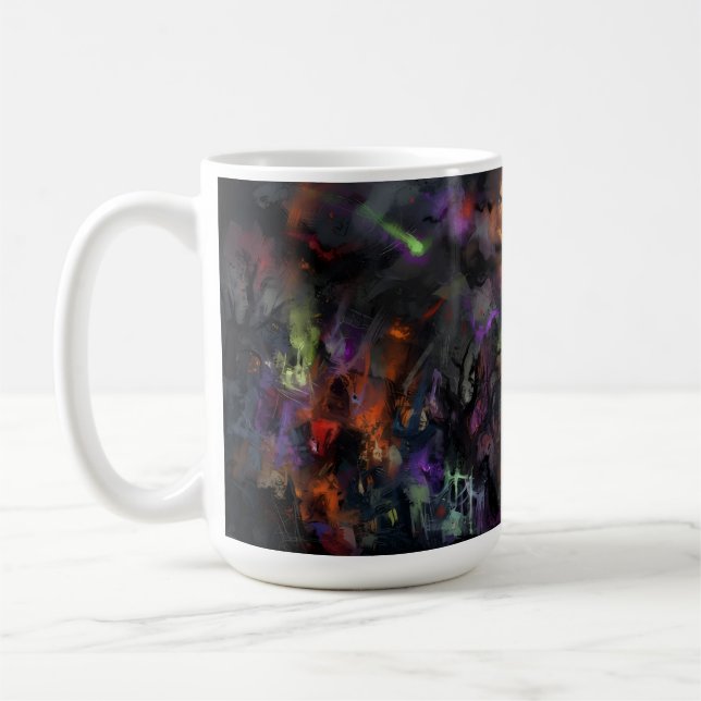 Caneca De Café Halloween Abstrato (Esquerda)