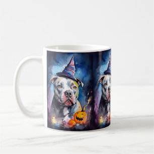 Caneca De Café Halloween American Staffordshire Com Abóboras