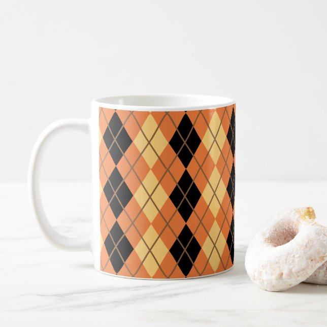 Caneca De Café Halloween Argyle (Com Donut)
