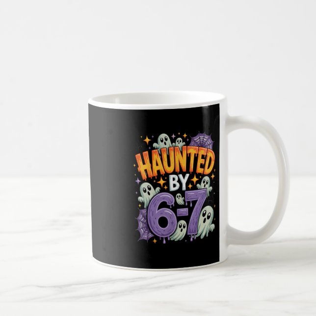 Caneca De Café Halloween Assombrado 67 Seis Sete Meme 1 (25)  (Direita)