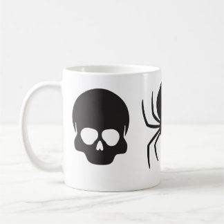 Caneca De Café Halloween assustador - Caveira, Aranha e Bat