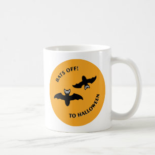 Caneca De Café Halloween Bats Orange
