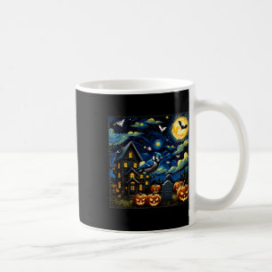 Caneca De Café Halloween Blue Jay Starry Night