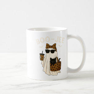Caneca De Café Halloween Boo Jee Leopardo Fantasma Café Boujee Fo