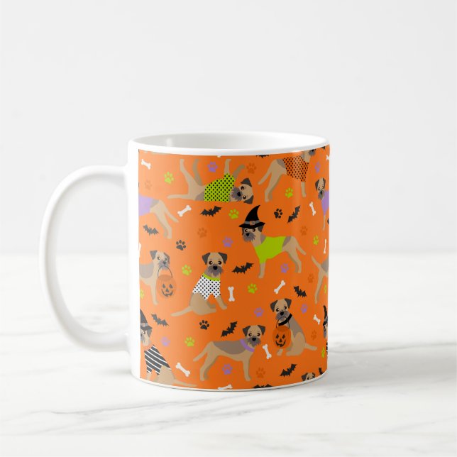 Caneca De Café Halloween Border Terrier (Esquerda)