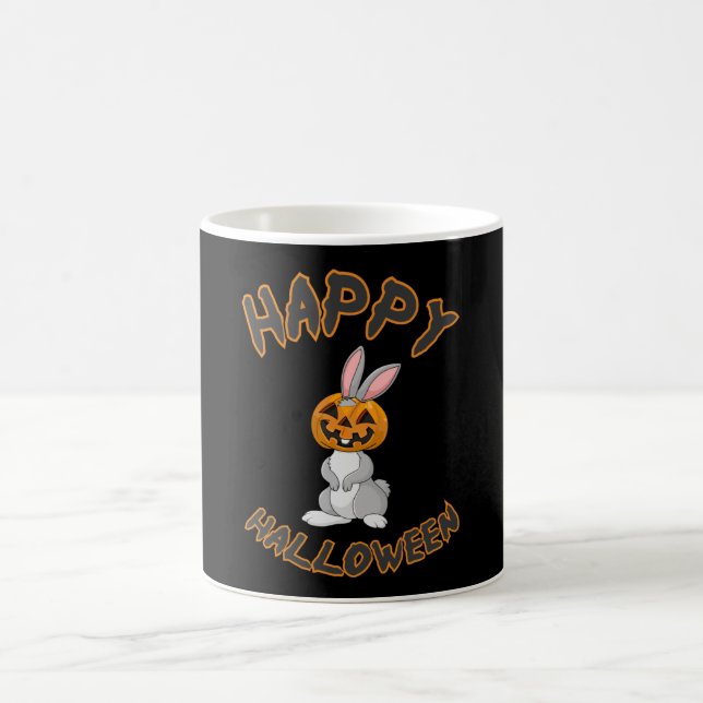 Caneca De Café Halloween Bunny Rabbit Pumpkin Horror Gift Idet (Centro)