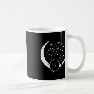 Caneca De Café Halloween Cat Witch Moon Vintage Costume Women Gir