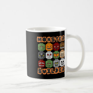 Caneca De Café Halloween Construindo Tijolos Construtor de Monstr