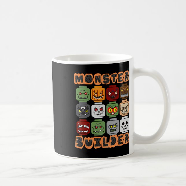 Caneca De Café Halloween Construindo Tijolos Construtor de Monstr (Direita)