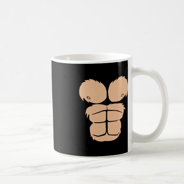 Caneca De Café Halloween Costume Divertido Macaco Gorilla Chest S (Direita)