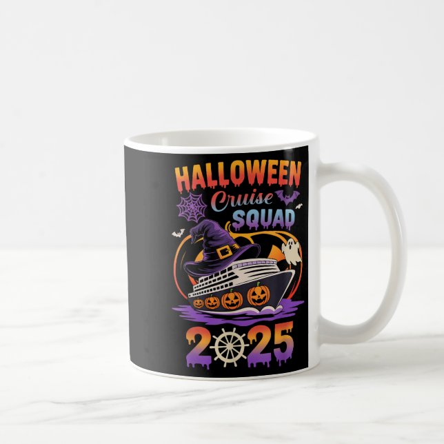Caneca De Café Halloween Cruise Squad 2025 Matching Cruising Crew (Direita)
