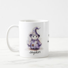 Caneca De Café Halloween Cute Roxo Ghost Witue Personalize