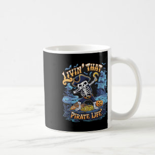 Caneca De Café Halloween Dabbing Pirate Skeleton Simples Hallowee