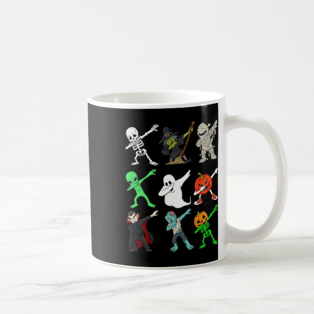 Caneca De Café Halloween Dabbing Skeleton Witold E Monstros (Direita)